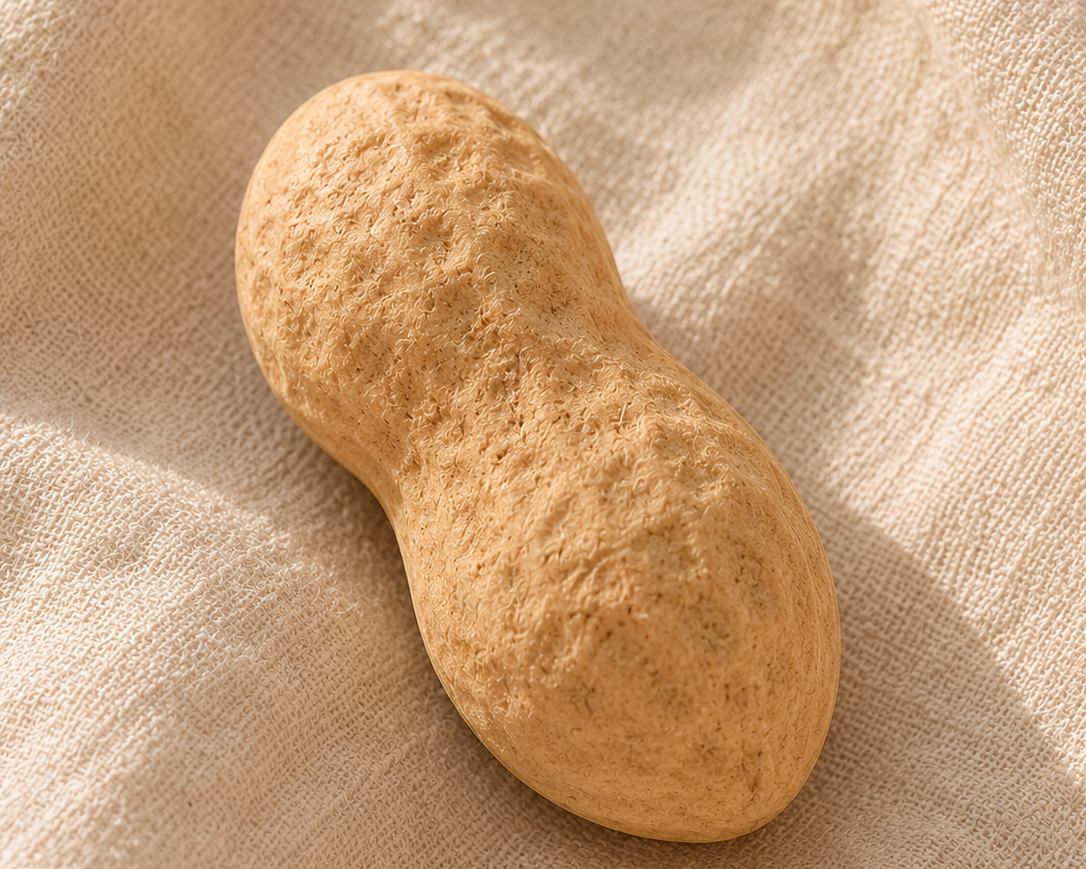 Loaf of bread on a textured beige surface